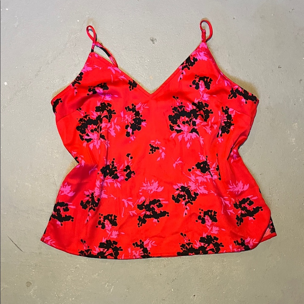 Floral Red and Black Women's Top